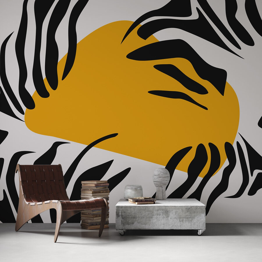 Motif rayé jaune et noir