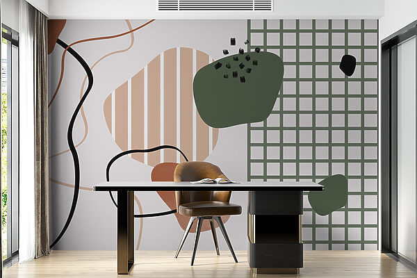 Motif coloré avec lignes et points noirs Motif coloré avec lignes et points noirs
