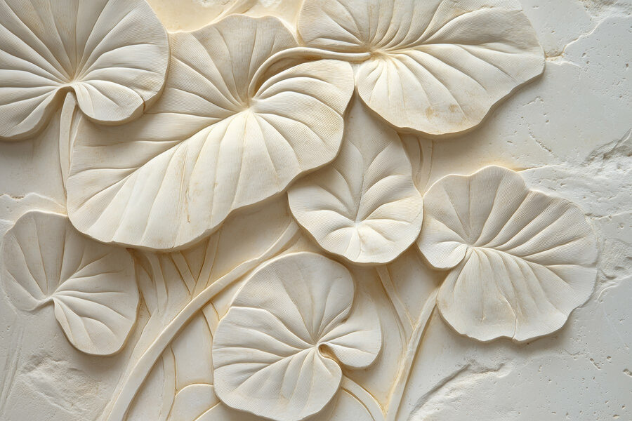 Feuilles texturées dans des tons doux