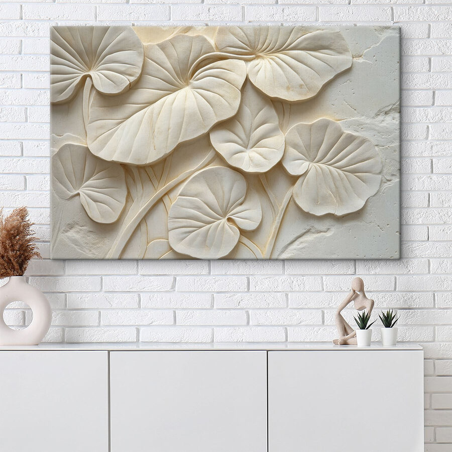 Feuilles texturées dans des tons doux