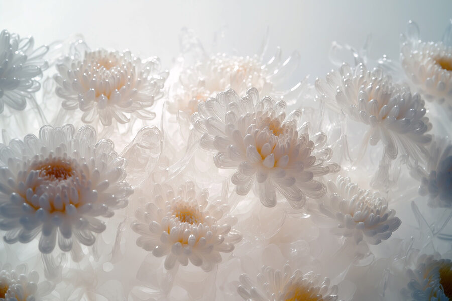 Groupe de fleurs blanches