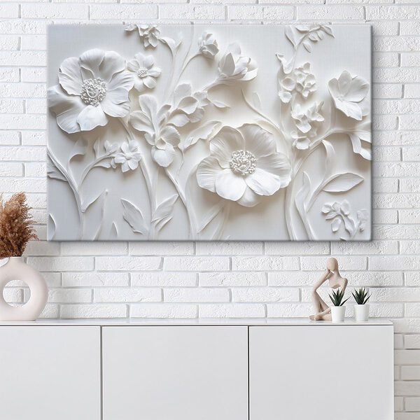 Mur blanc avec fleurs Mur blanc avec fleurs