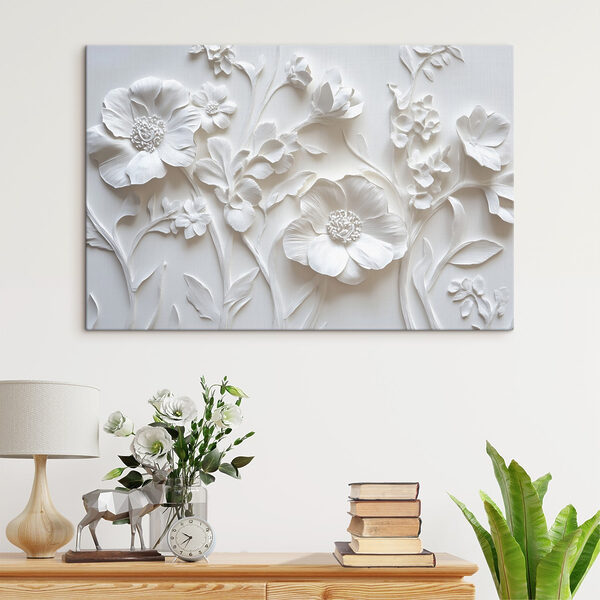 Mur blanc avec fleurs Mur blanc avec fleurs
