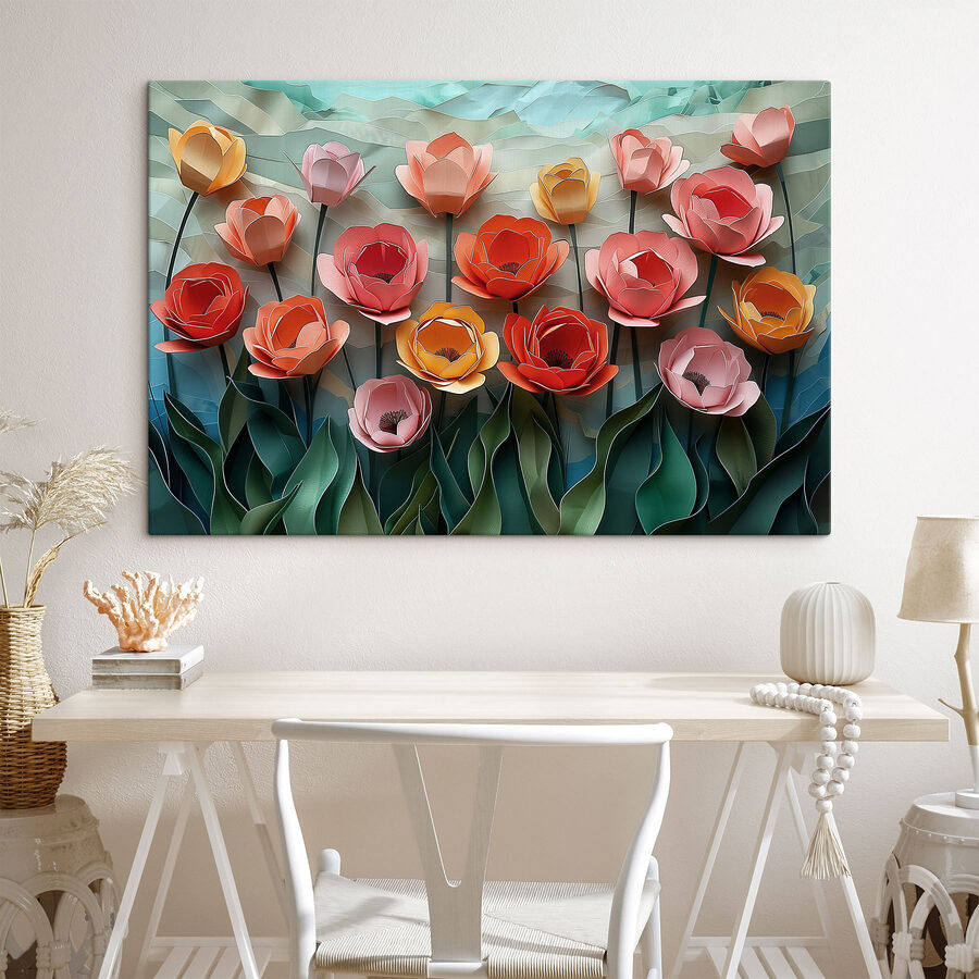 Groupe de fleurs en papier