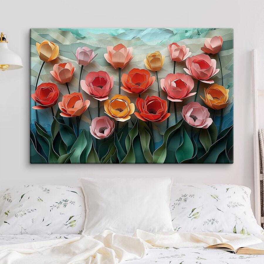 Groupe de fleurs en papier