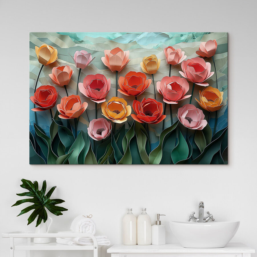 Groupe de fleurs en papier