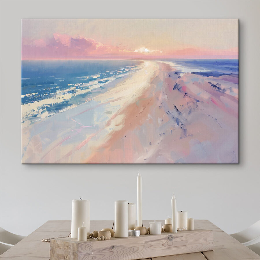 Plage avec coucher de soleil
