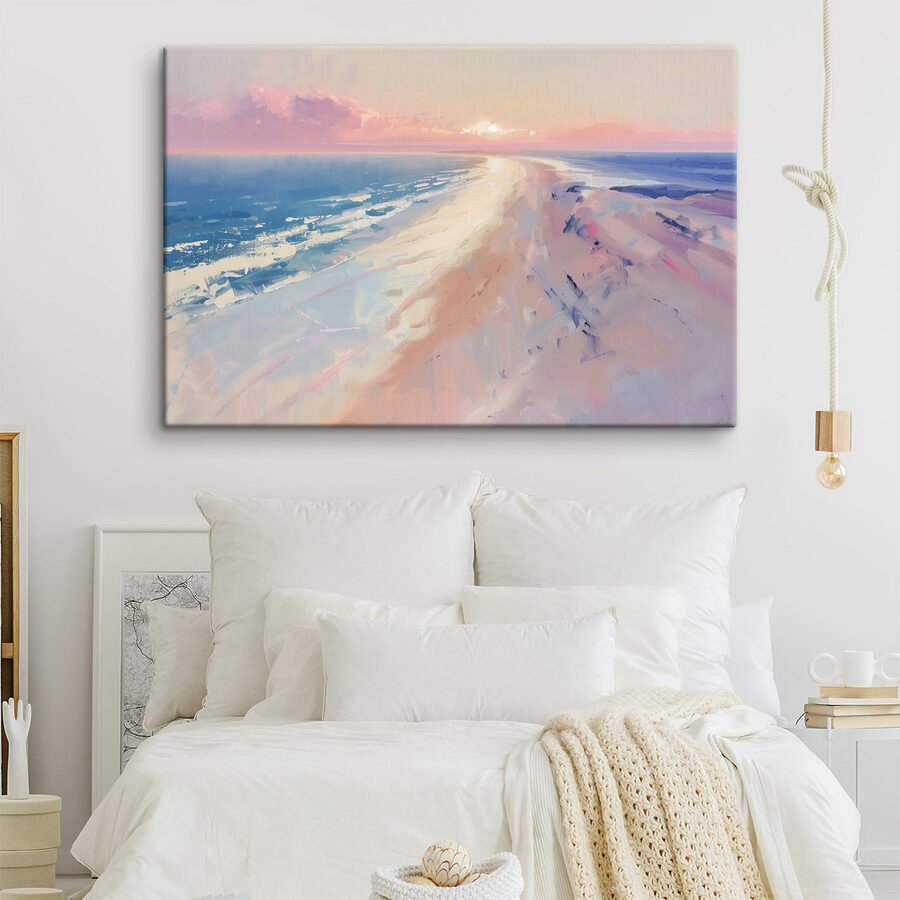 Plage avec coucher de soleil