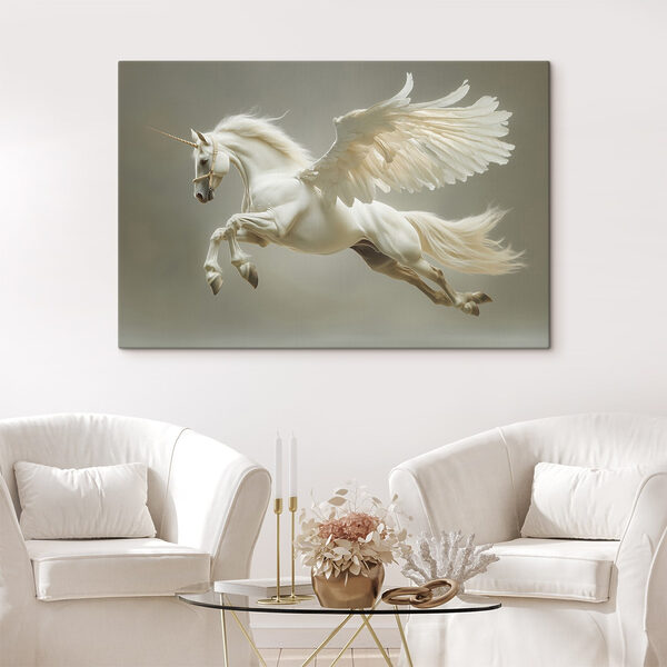 Cheval blanc avec des ailes Cheval blanc avec des ailes