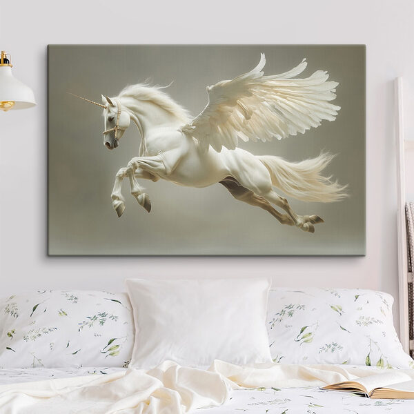 Cheval blanc avec des ailes Cheval blanc avec des ailes