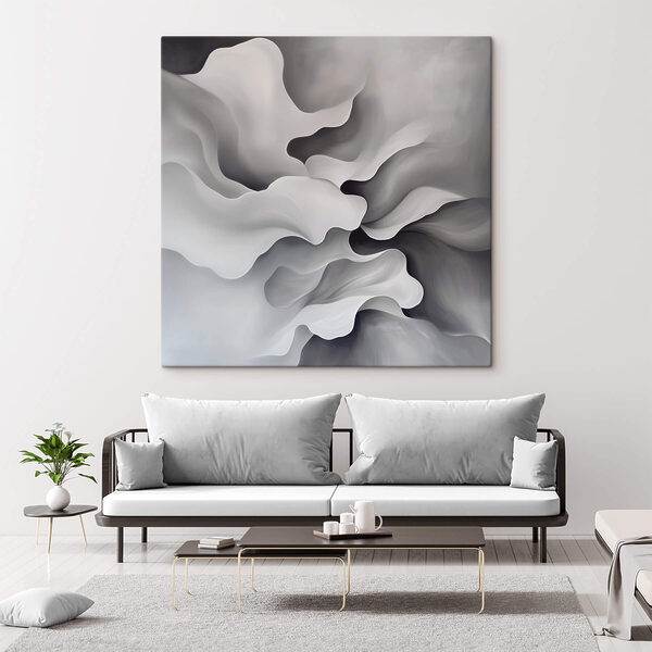 Art abstrait blanc et gris Art abstrait blanc et gris