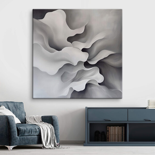 Art abstrait blanc et gris Art abstrait blanc et gris
