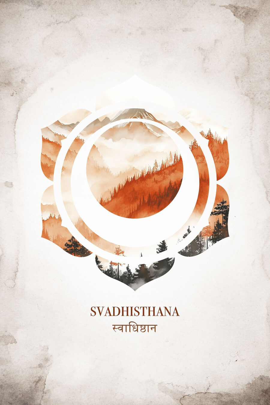 Logo avec montagnes et arbres