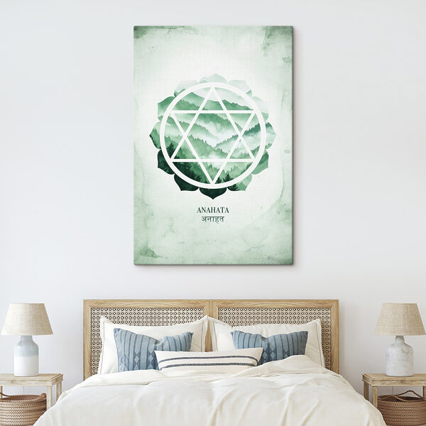 Symbole vert et blanc avec des montagnes en arrière-plan Symbole vert et blanc avec des montagnes en arrière-plan