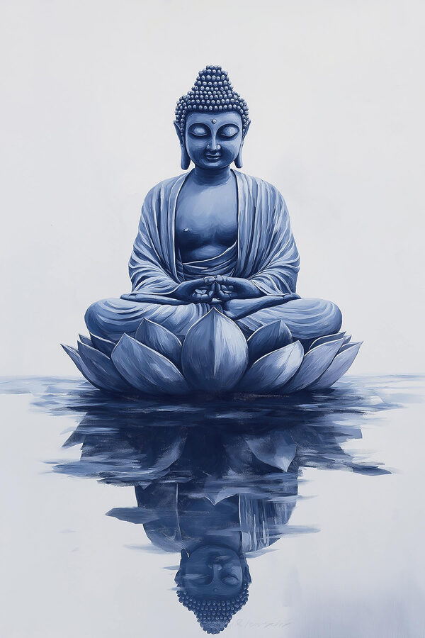 Statue d'une personne assise sur une fleur de lotus Statue d'une personne assise sur une fleur de lotus