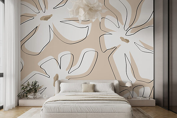 Motif de fleurs sur fond beige Motif de fleurs sur fond beige