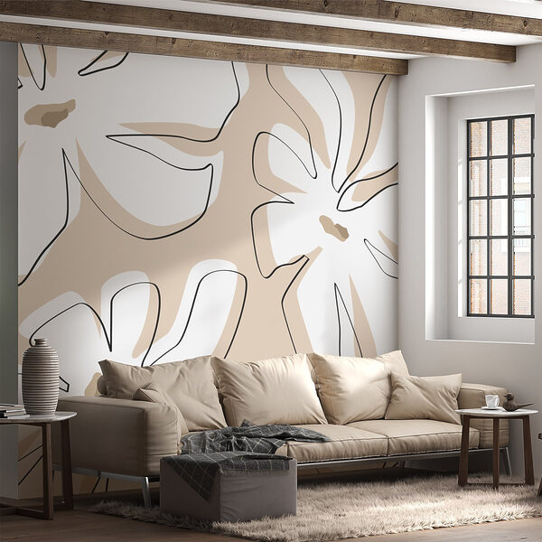 Motif de fleurs sur fond beige Motif de fleurs sur fond beige