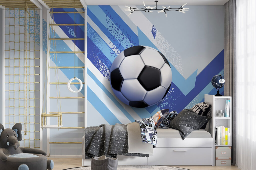 Ballon de football sur fond bleu et blanc w02347pir12r 1024x683 - Ballon de football sur fond bleu et blanc