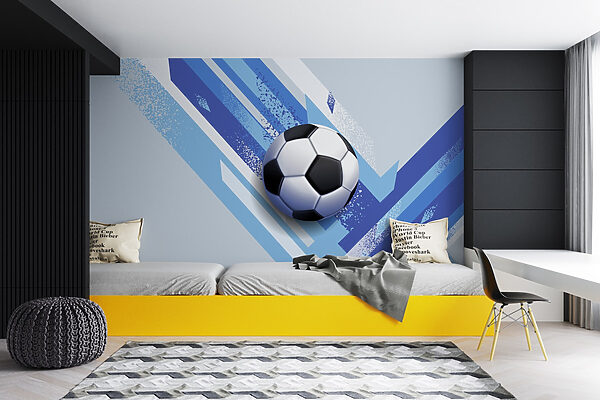 Ballon de football sur fond bleu et blanc w02347pir14r 600x400 - Ballon de football sur fond bleu et blanc
