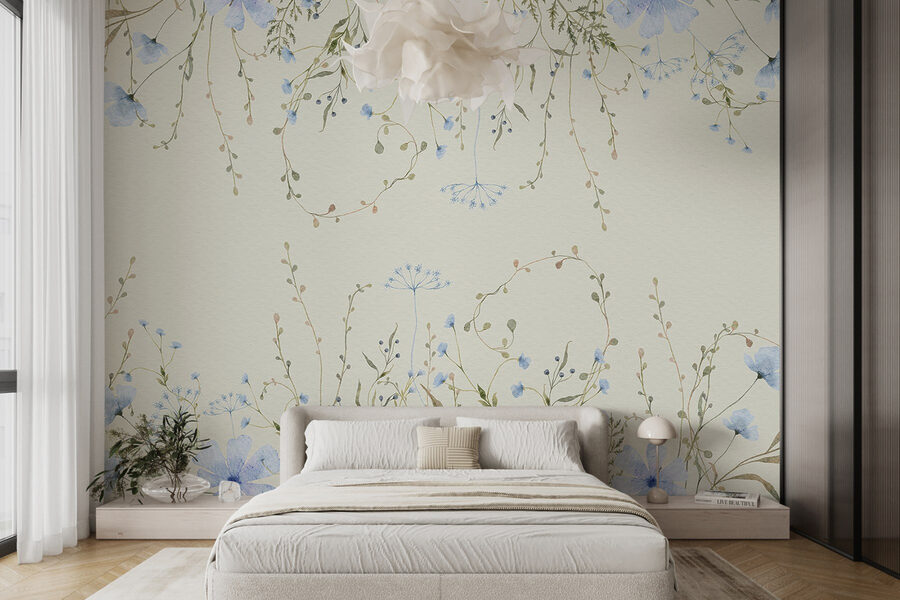Aquarelle de fleurs et de feuilles