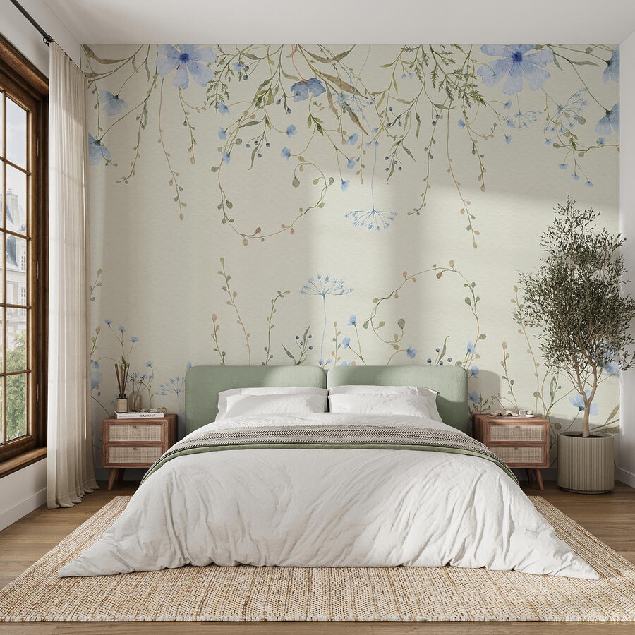 Aquarelle de fleurs et de feuilles