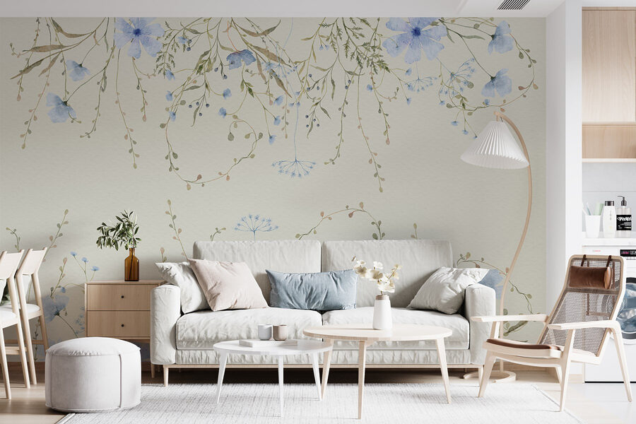 Aquarelle de fleurs et de feuilles