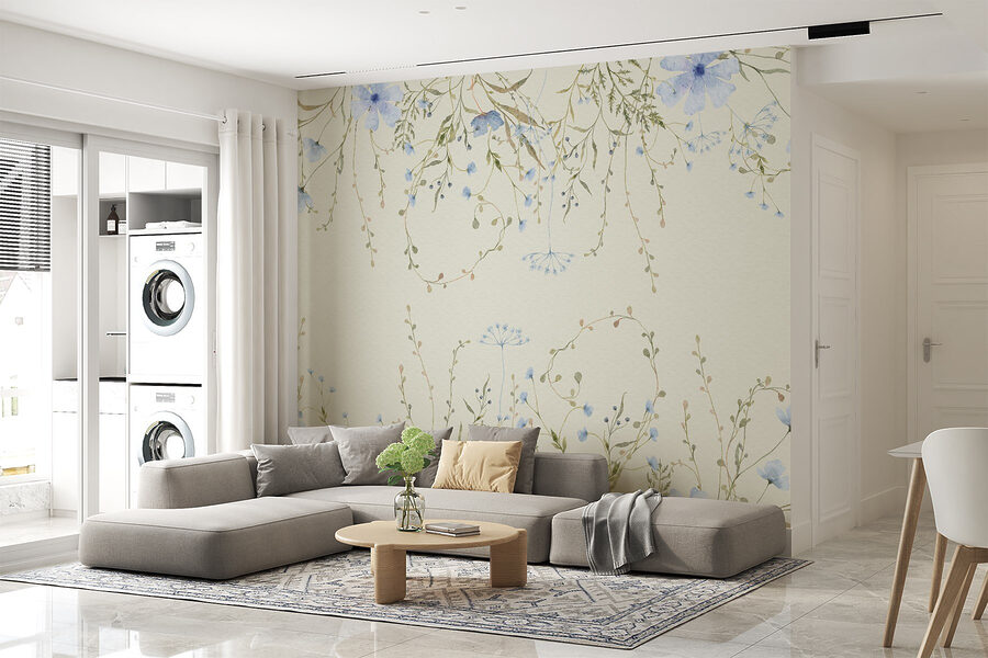 Aquarelle de fleurs et de feuilles