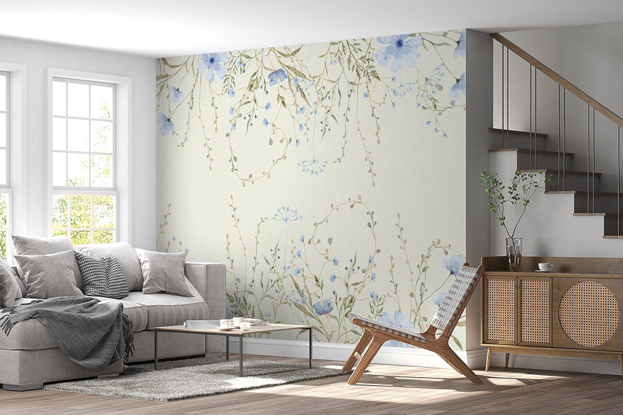 Aquarelle de fleurs et de feuilles