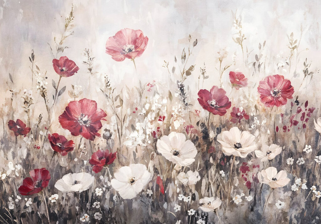 Peinture de fleurs dans un champ Peinture de fleurs dans un champ
