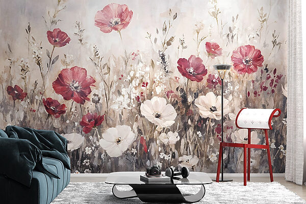 Peinture de fleurs dans un champ Peinture de fleurs dans un champ