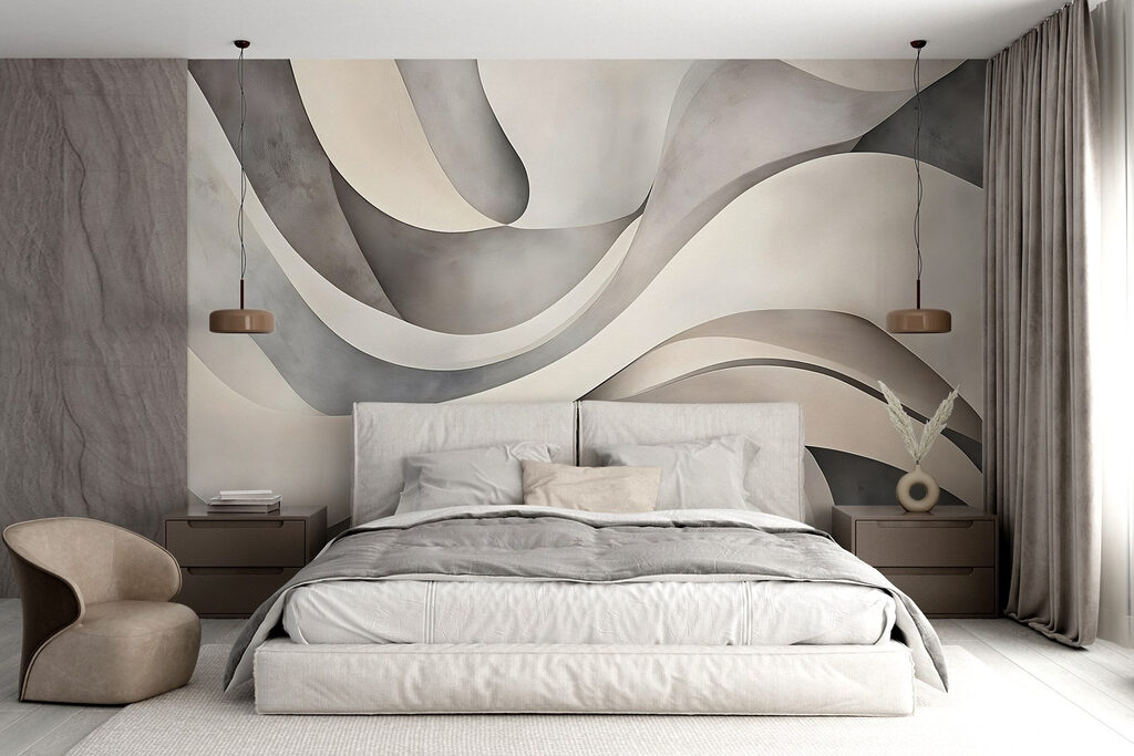 White and grey wavy shapes