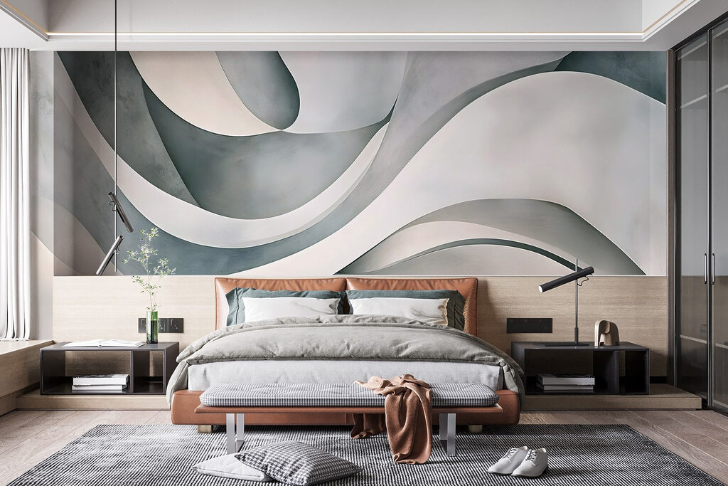 White and grey wavy lines White and grey wavy lines