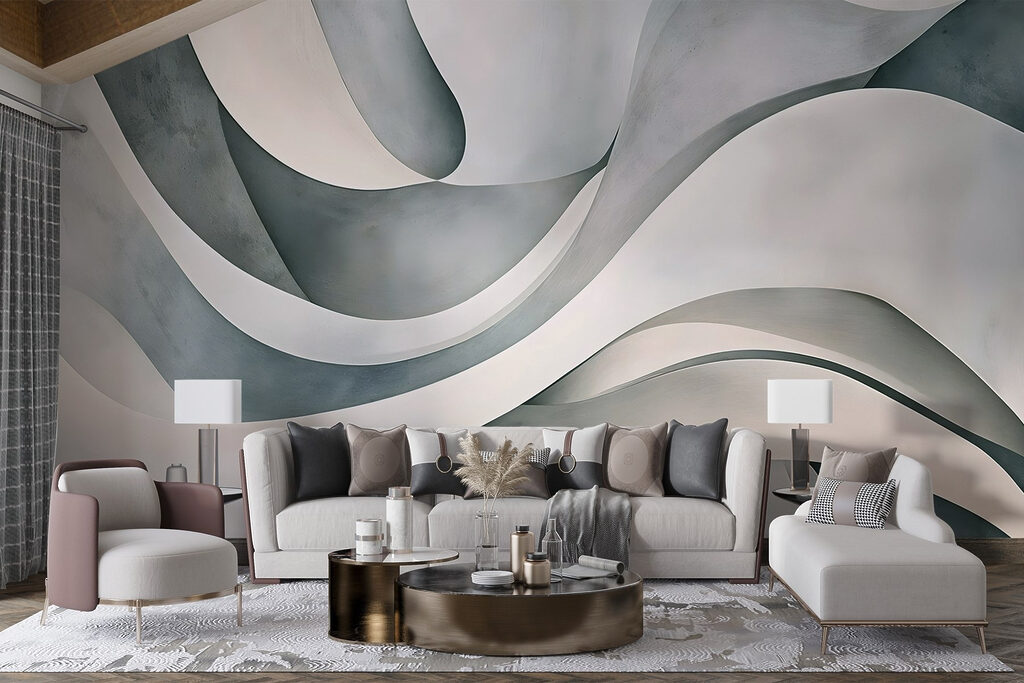 White and grey wavy lines White and grey wavy lines