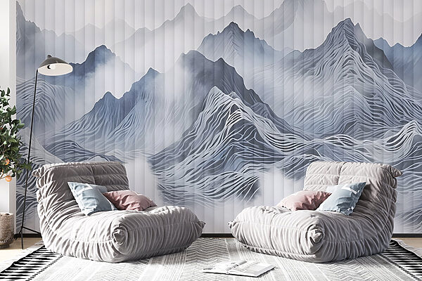 Chaîne de montagnes avec nuages Chaîne de montagnes avec nuages