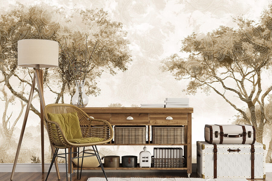 Papier peint Groupe d'arbres dans un champ – Image 4