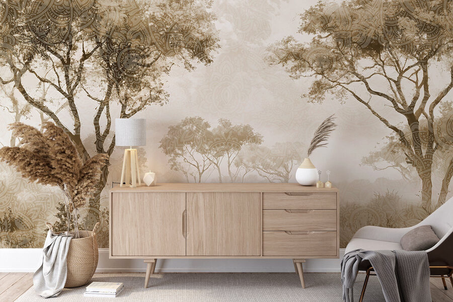 Papier peint Groupe d'arbres dans un champ – Image 5