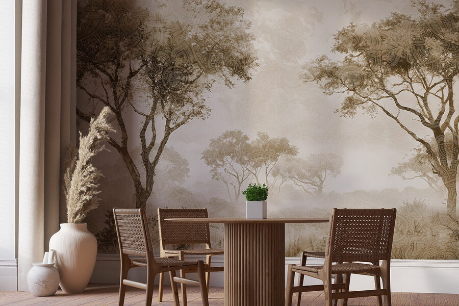 Papier peint Groupe d'arbres dans un champ – Image 6