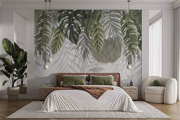 Rangée de feuilles vertes Rangée de feuilles vertes