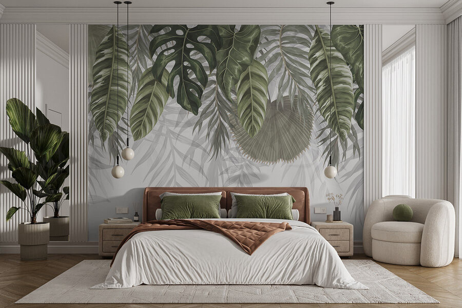 Rangée de feuilles vertes Rangée de feuilles vertes
