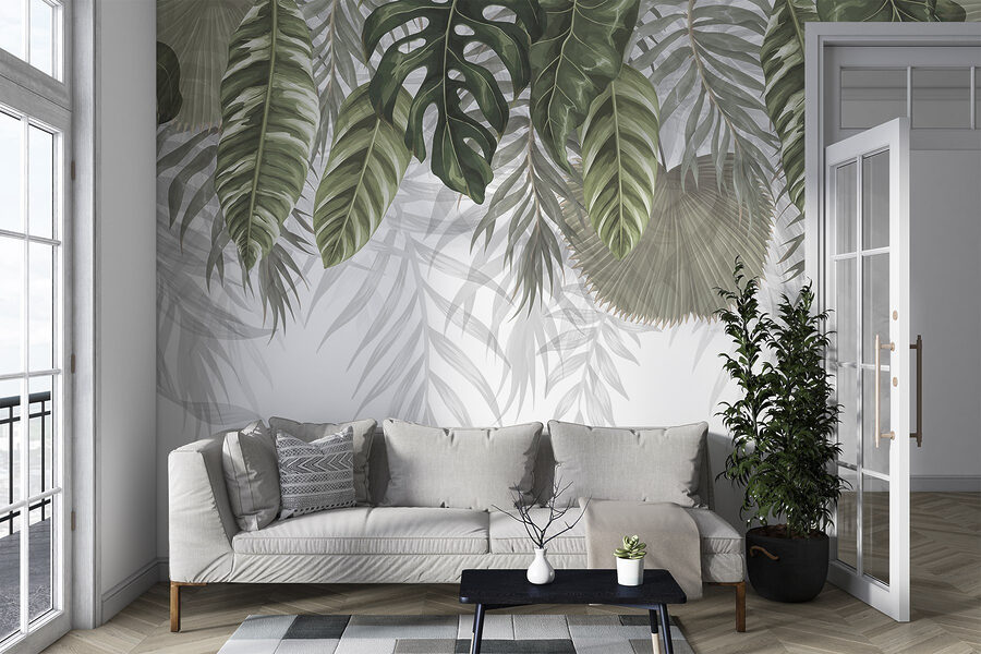 Rangée de feuilles vertes Rangée de feuilles vertes