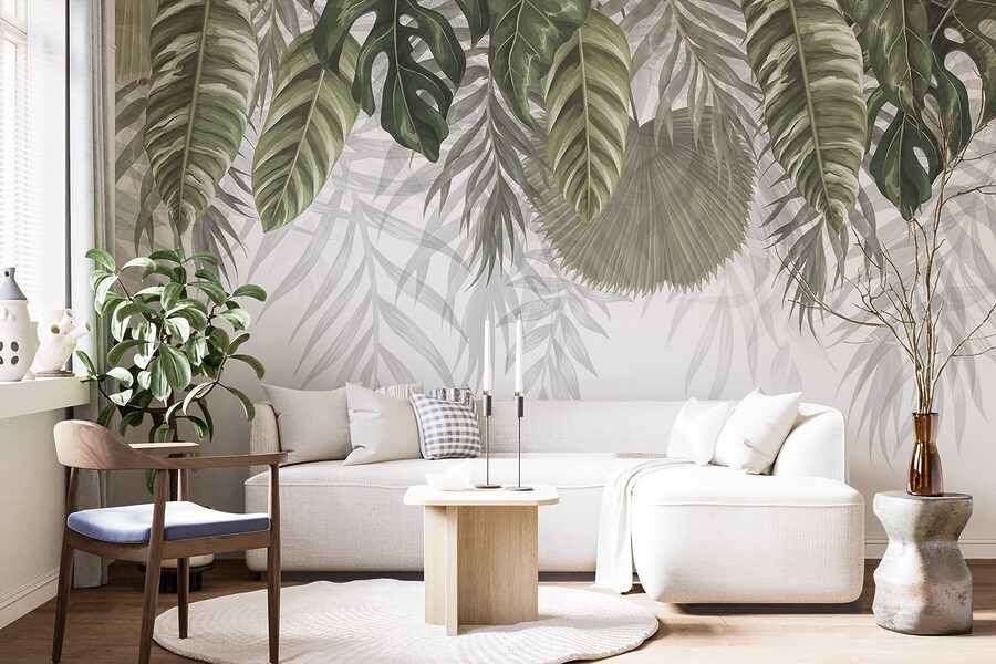 Rangée de feuilles vertes Rangée de feuilles vertes