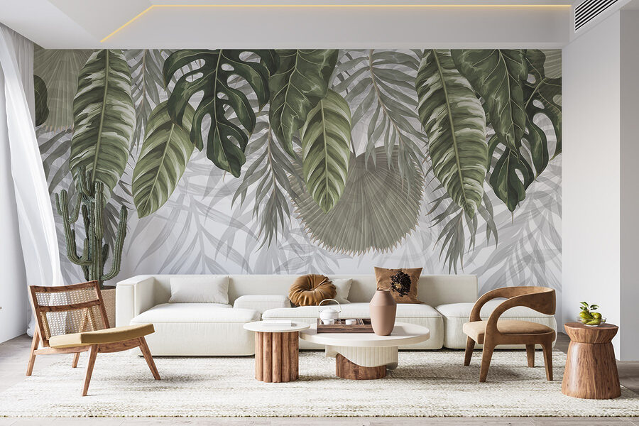 Rangée de feuilles vertes Rangée de feuilles vertes