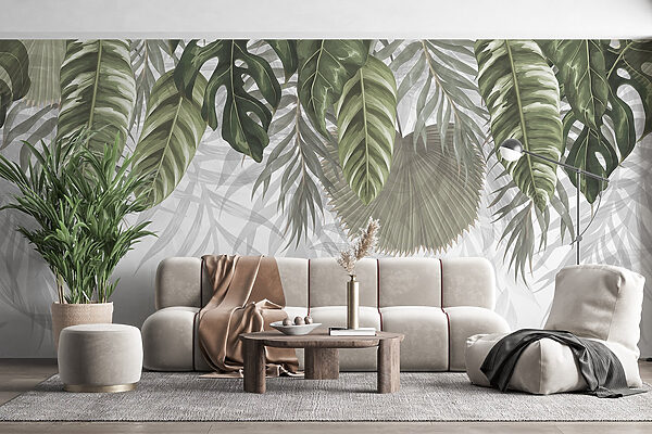 Rangée de feuilles vertes Rangée de feuilles vertes