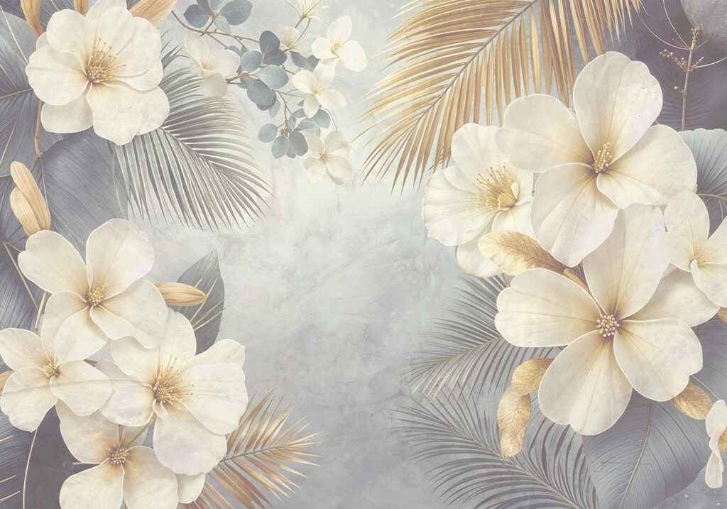 Fleurs et feuilles blanches Fleurs et feuilles blanches