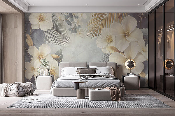 Fleurs et feuilles blanches Fleurs et feuilles blanches
