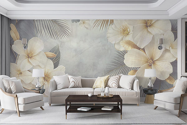 Fleurs et feuilles blanches Fleurs et feuilles blanches