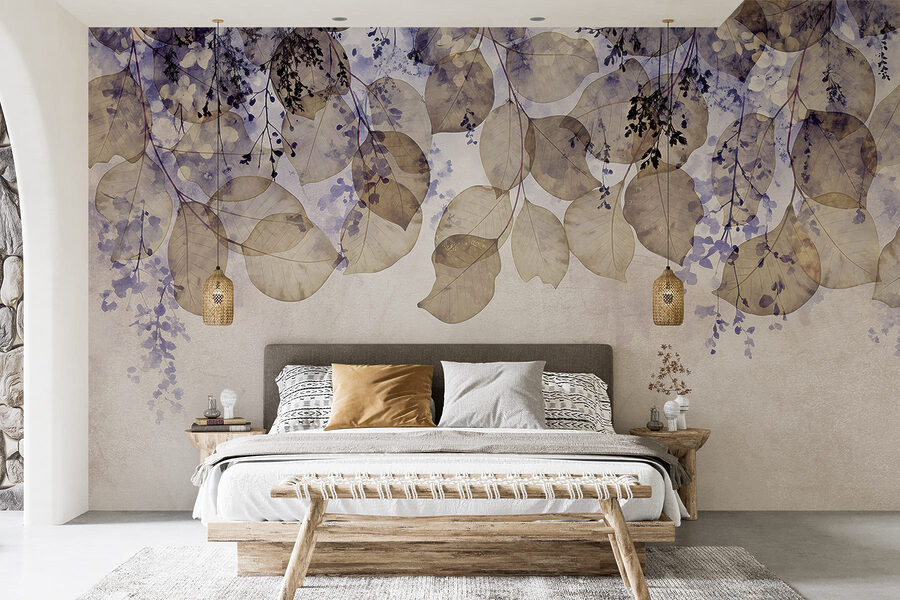 Feuilles délicates aux teintes douces