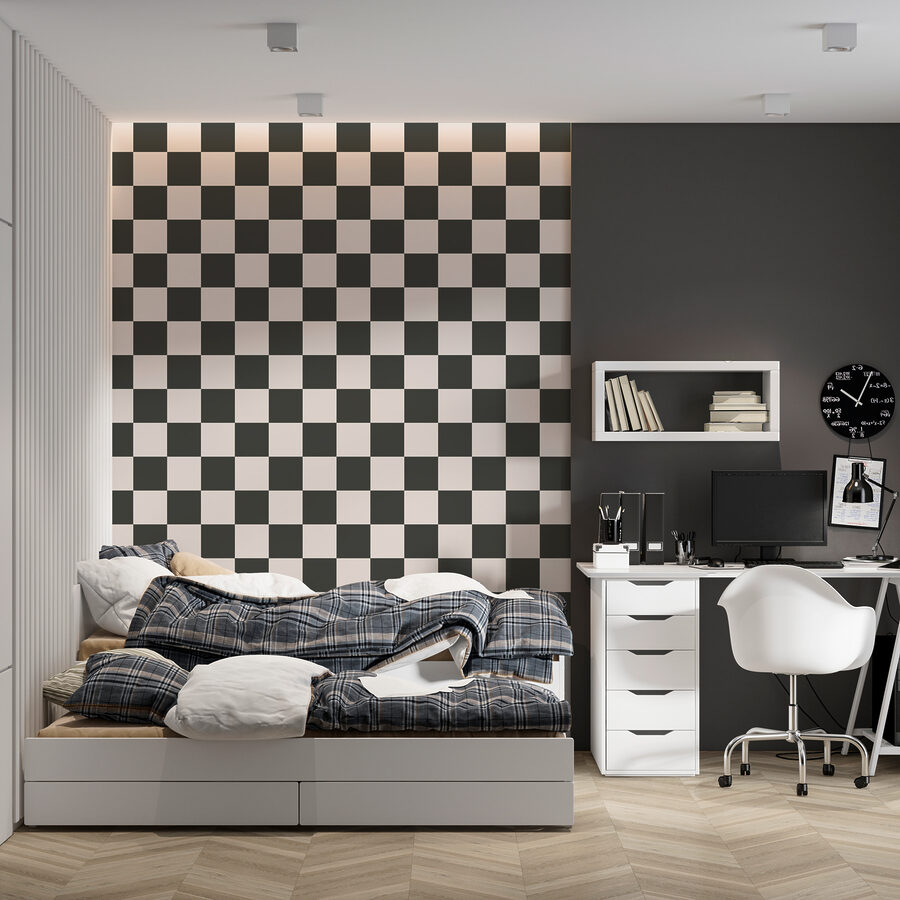 Motif à carreaux noir et blanc