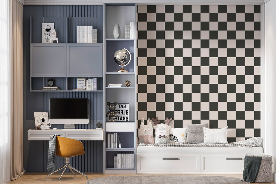 Motif à carreaux noir et blanc