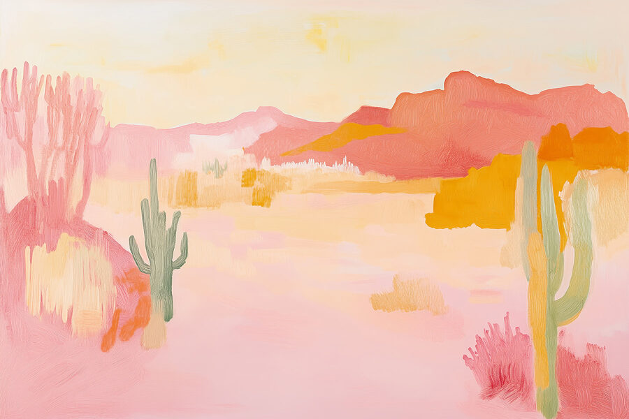 Peinture d'un paysage désertique